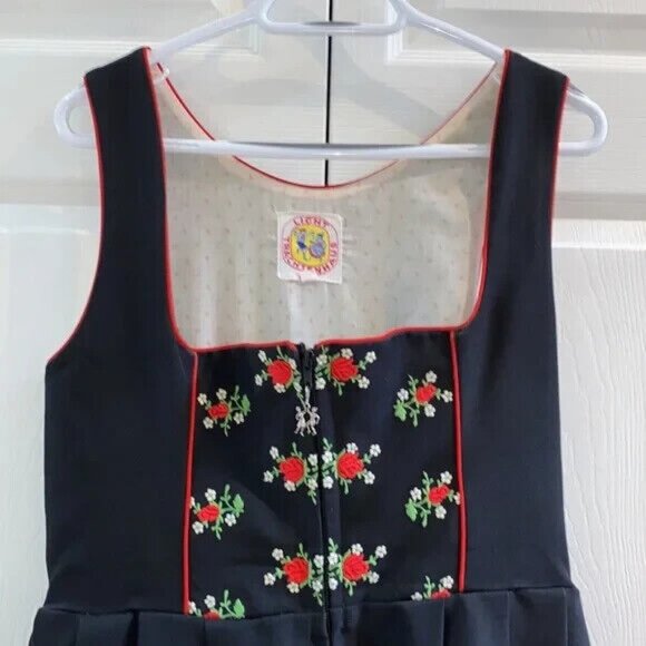 Vintage Licht Trachtenhaus Dress Holland German Dirndl Square Dance Rose Size 12 - Picture 2 of 15
